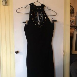 Seduction black dress, gem encrusted,cocktail